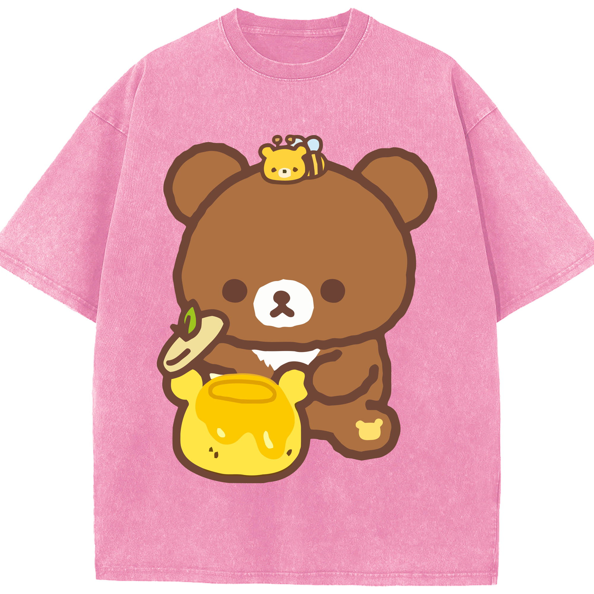 （画像用） リラックマ リラックマ キイロイトリ Rilakkuma Korilakkuma Kiiroitori 綿100% ヴィンテージ風 半袖Tシャツ（フロントプリント）